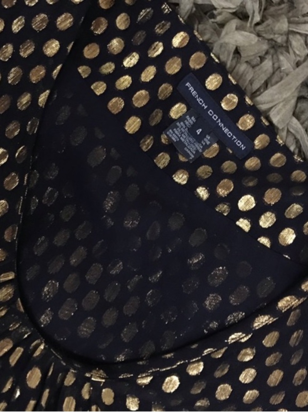 French Connection polkadot bubble sleeve dress 4 - Picture 6 of 6